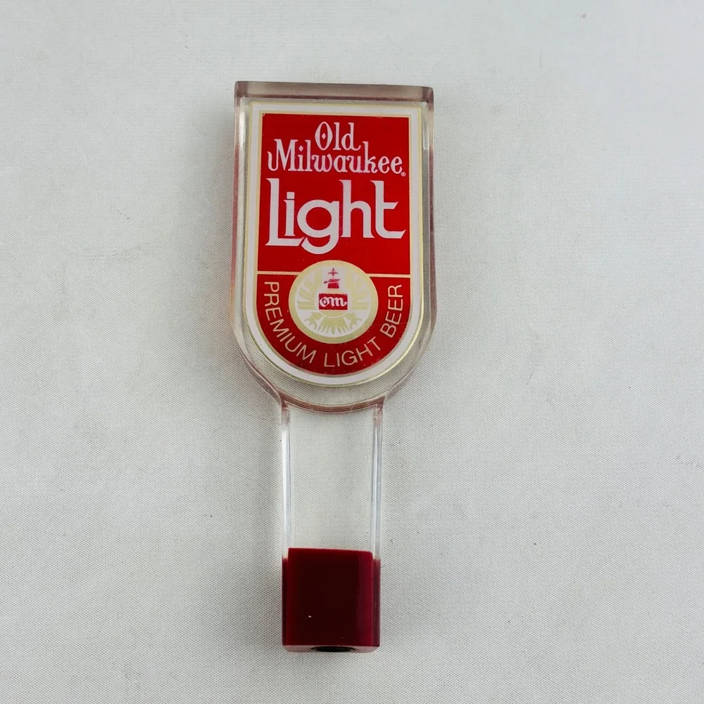 Vintage Old Milwaukee Light‎ Beer Tap Handle Lucite Acrylic 6